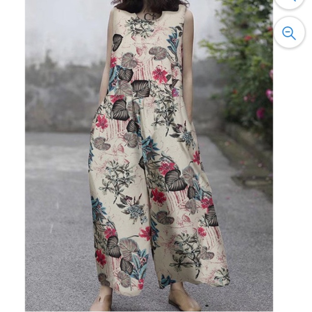 Zanzea L Oversized Tropical Jumpsuit